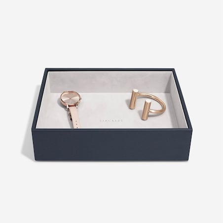 Szkatułka na biżuterię Stackers Pebble pięcioelementowa classic granatowa