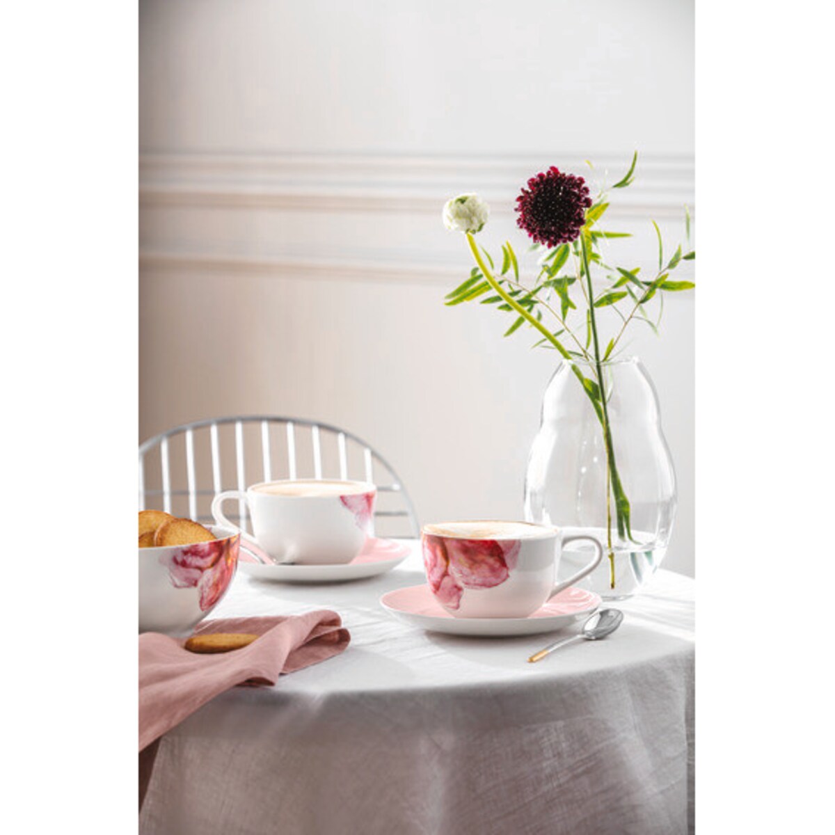 Spodek do filiżanki śniadaniowej różowy Rose Garden, 17.4 cm, Villeroy & Boch