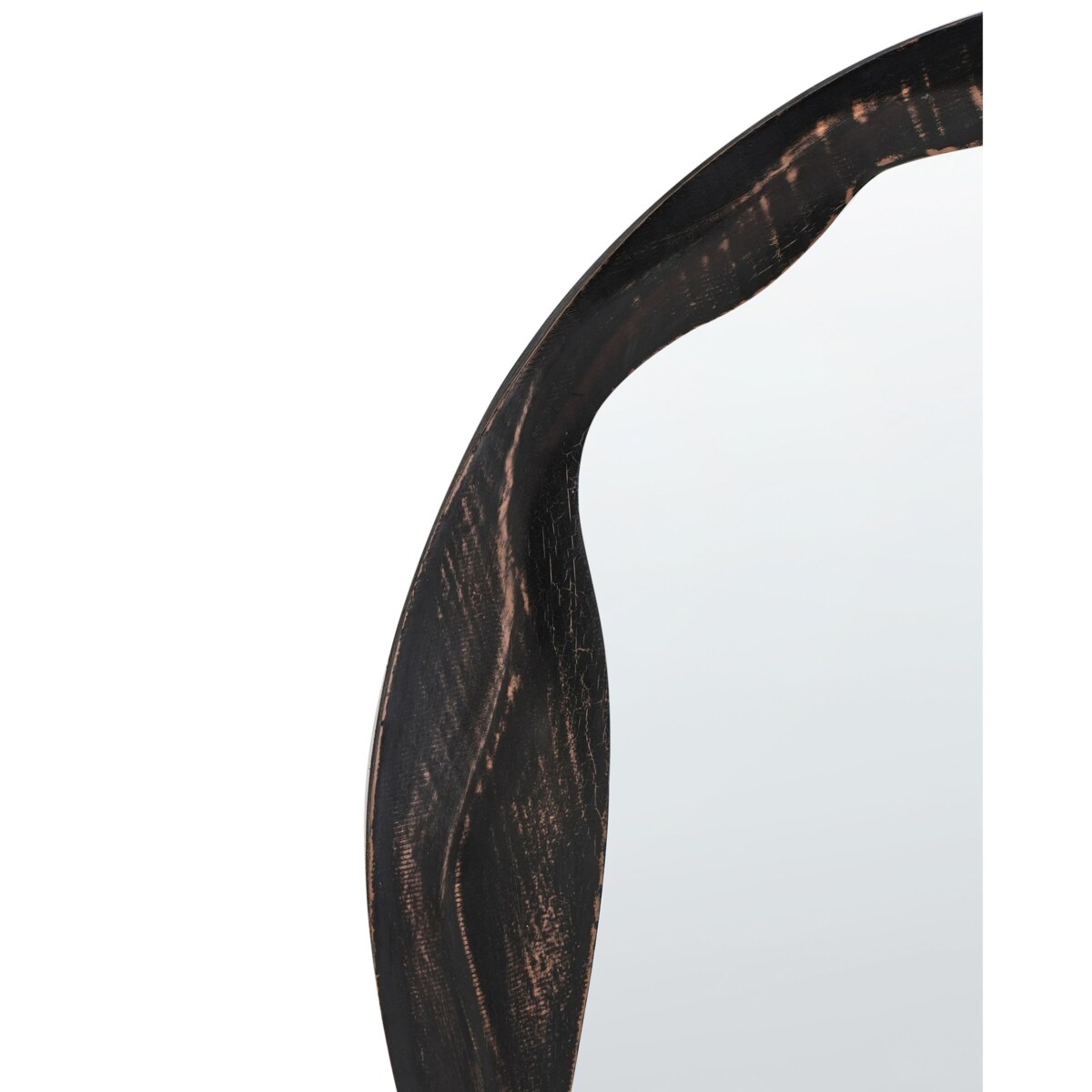 Lustro ścienne LANGON 60 cm Drewno sosnowe Ciemnobrązowy