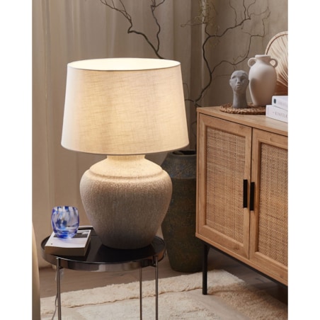 Lampa stołowa ceramiczna kremowa CAINE