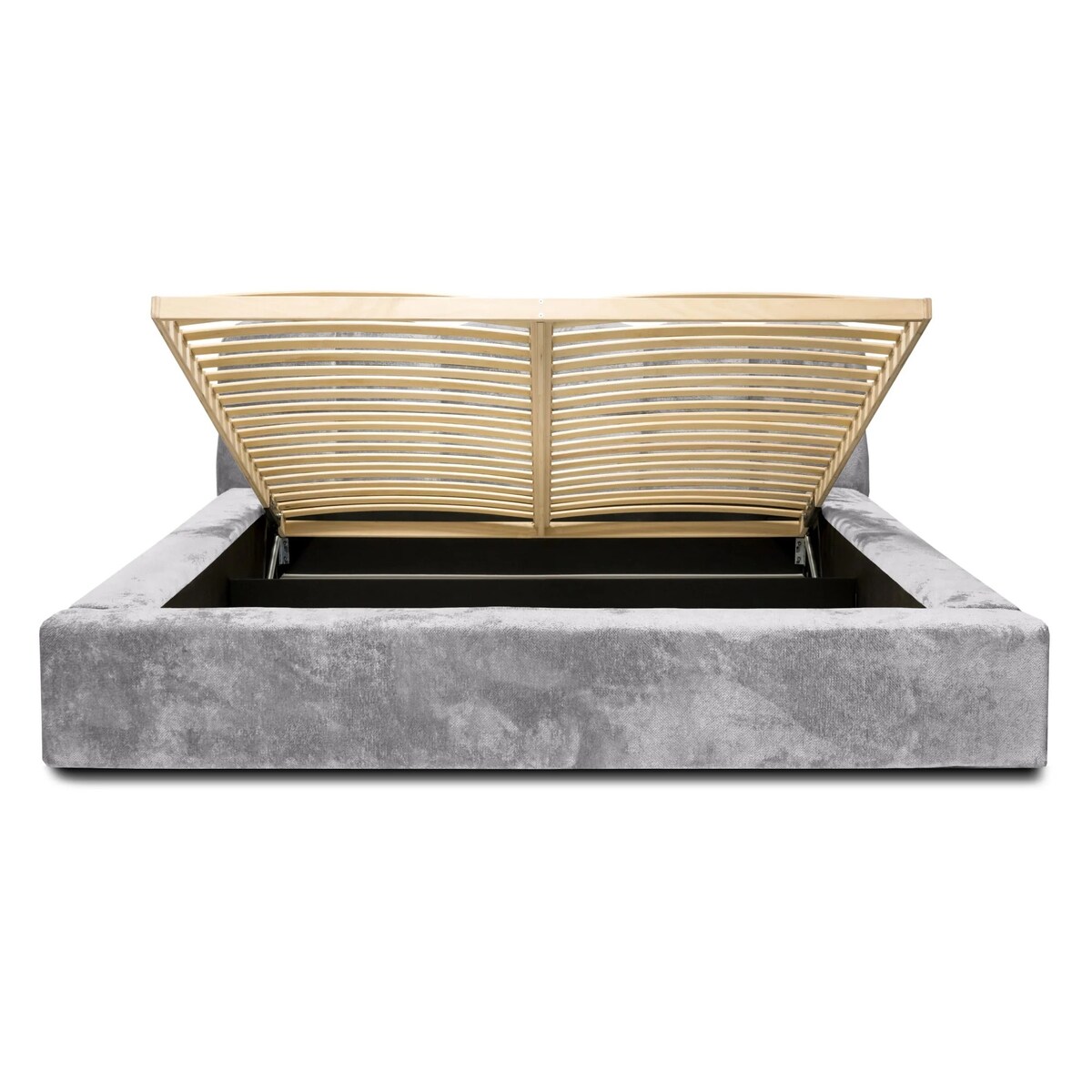 Łóżko z pojemnikiem szare 160x200 cm Boston