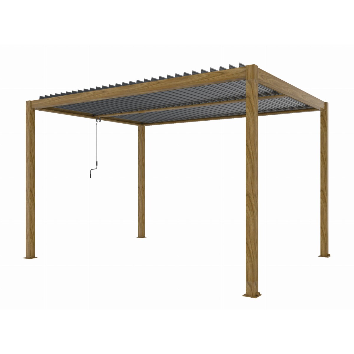 Pergola tarasowa, aluminiowa w kolorze drewna Luxe 3x4m LED