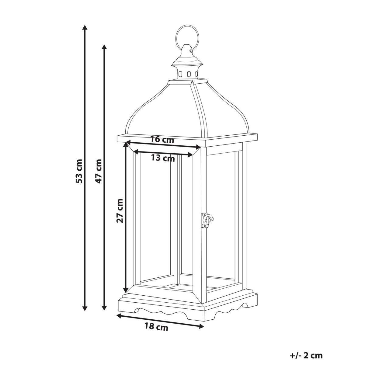 Lampion metalowy 47 cm biały SAMAR