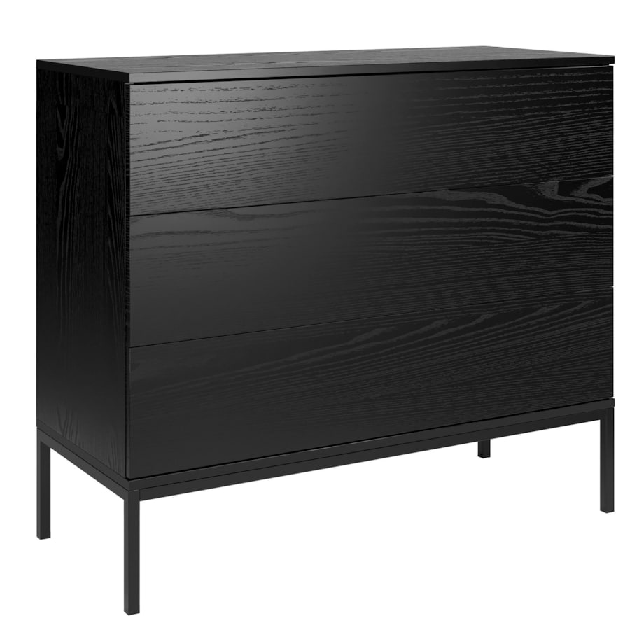 Komoda Wąska Industrialna na metalowych nóżkach, czarna