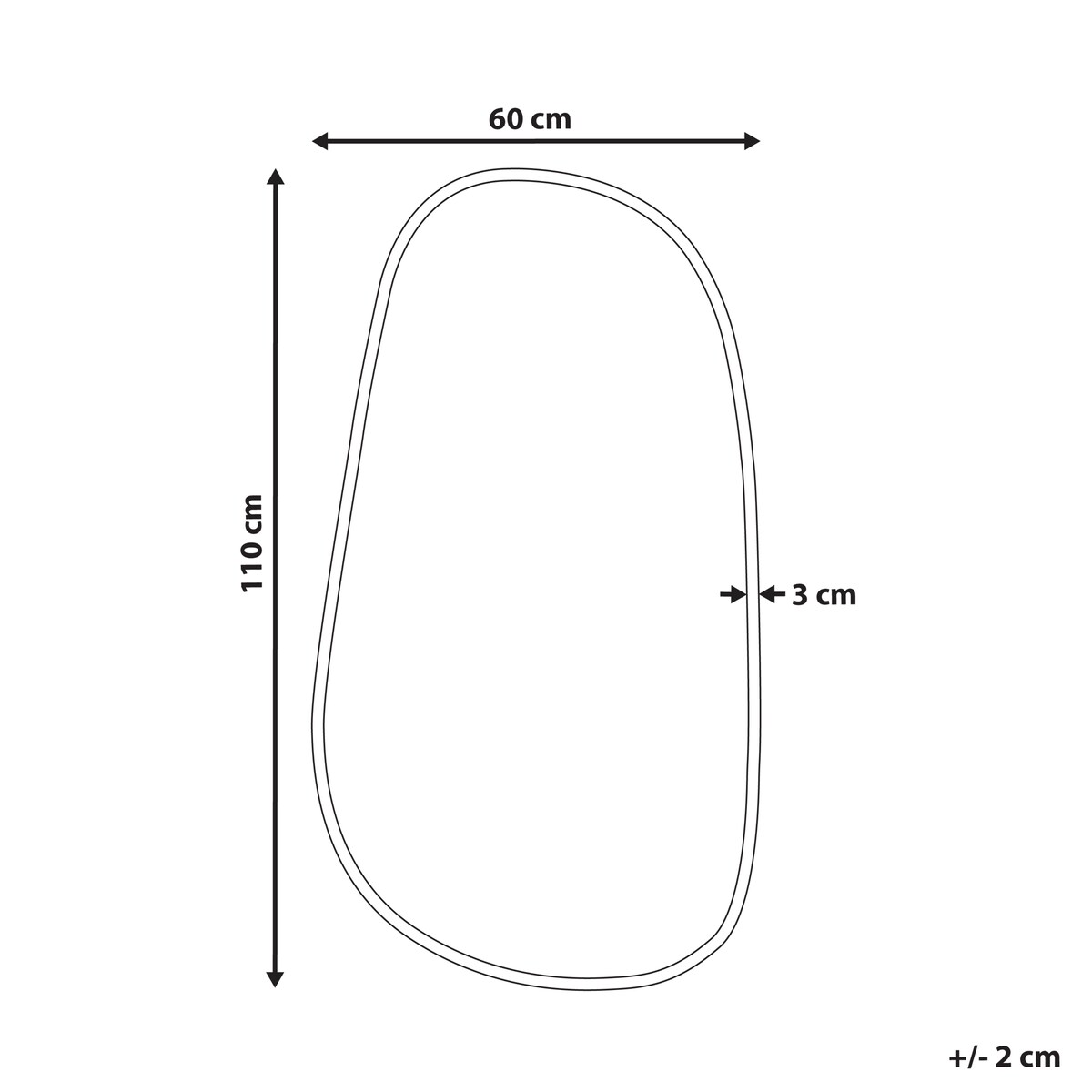 Lustro ścienne VERNAIS 60 cm 110 cm Metal Złoty