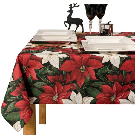 Obrus Duże Gwiazdy Betlejemskie - 130x180 cm - wielokolorowy