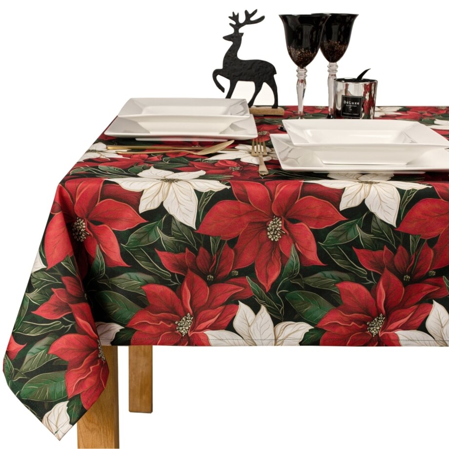 Obrus Duże Gwiazdy Betlejemskie - 130x180 cm - wielokolorowy