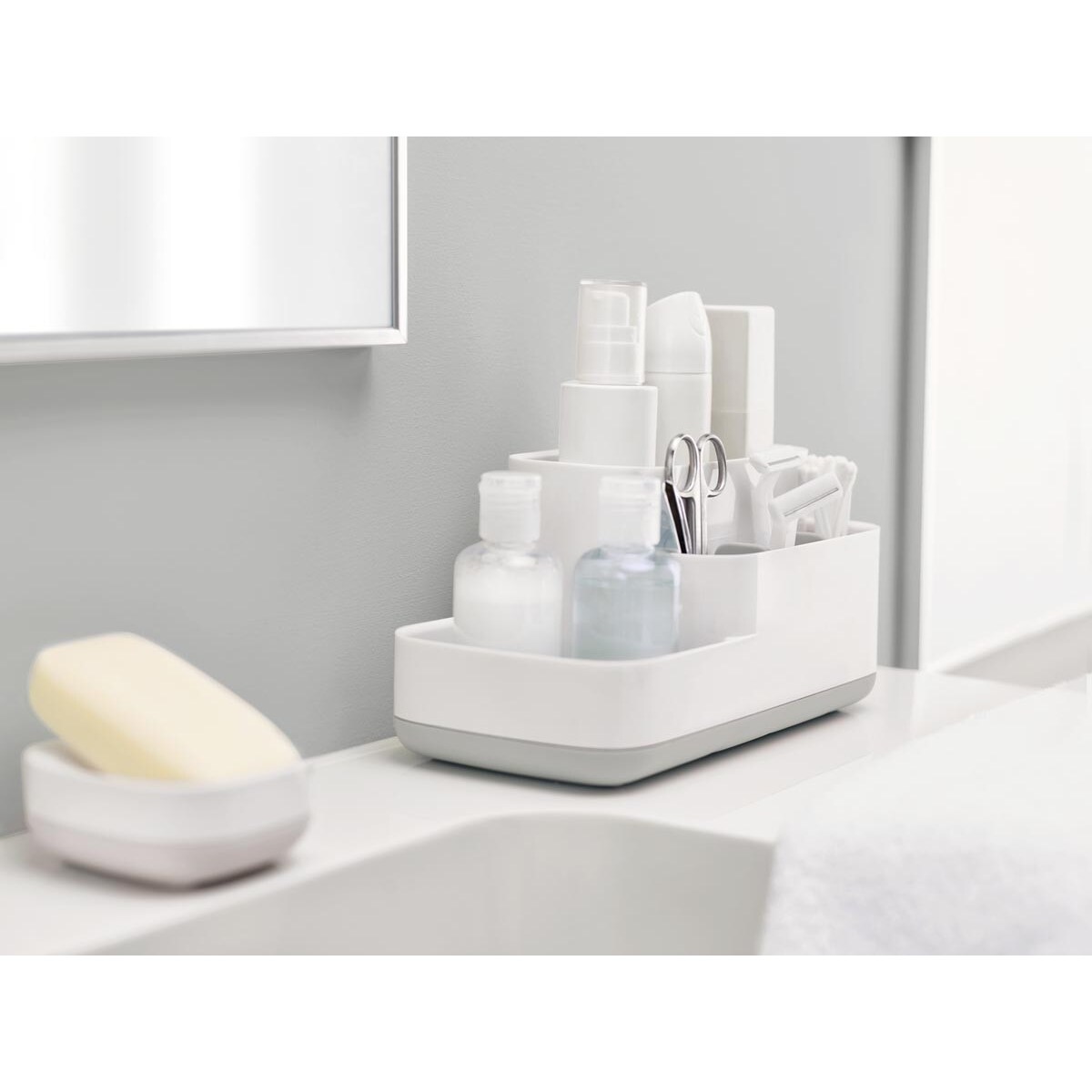 Pojemnik na akcesoria łazienkowe szary EasyStore, 24.9 x 11.9 x 11.6 cm, Joseph Joseph