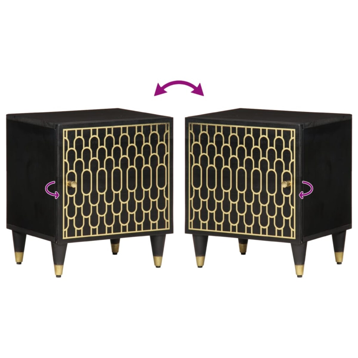 vidaXL Szafka nocna, 40x33x46 cm, lite drewno mango