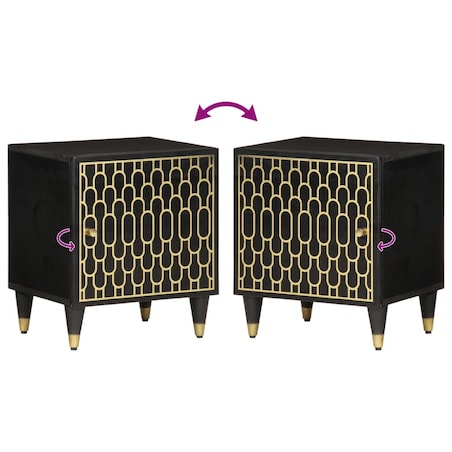 vidaXL Szafka nocna, 40x33x46 cm, lite drewno mango