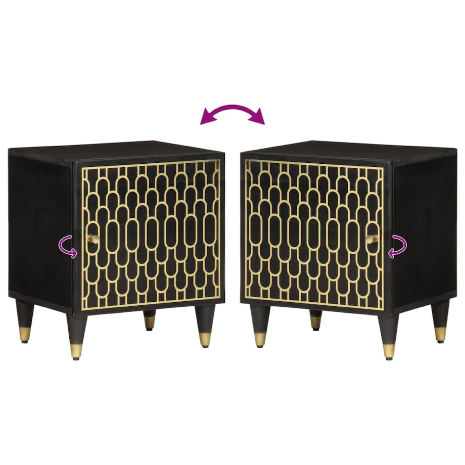 vidaXL Szafka nocna, 40x33x46 cm, lite drewno mango