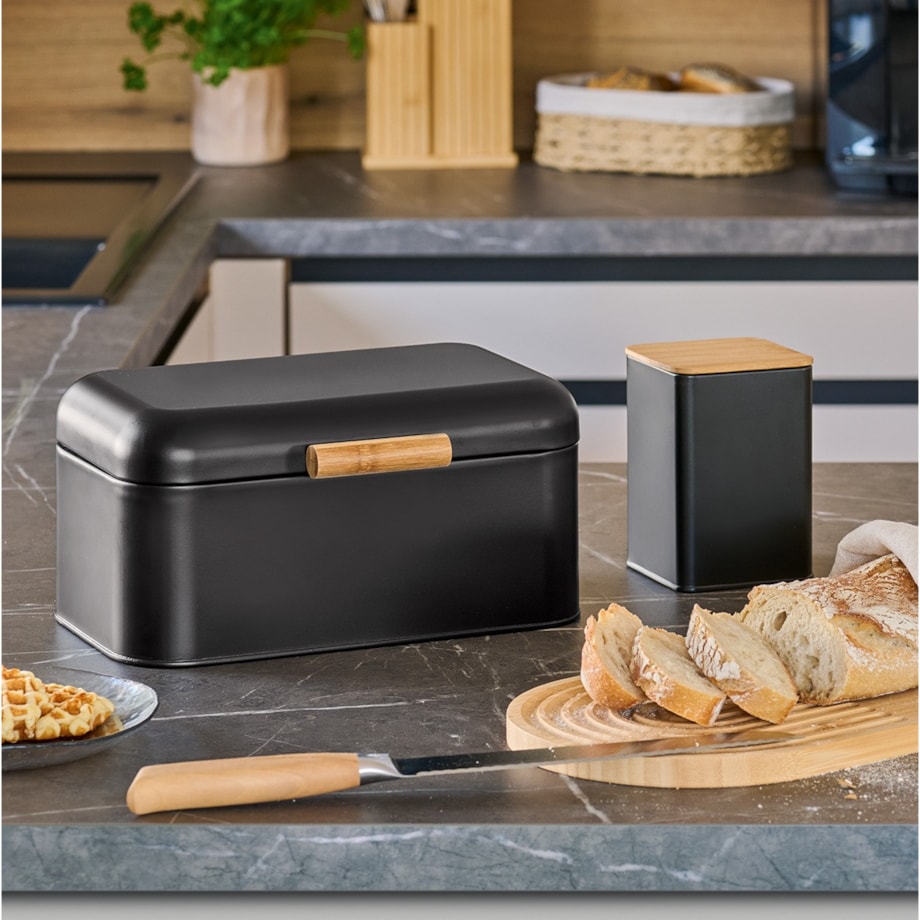 Chlebak metalowy 30,5x20,5x15,2 cm ZEPHIR czarny