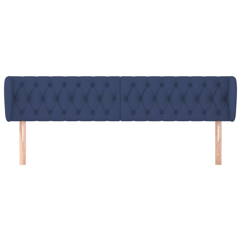 vidaXL Zagłówek uszak, niebieski, 203x23x78/88 cm, tkanina