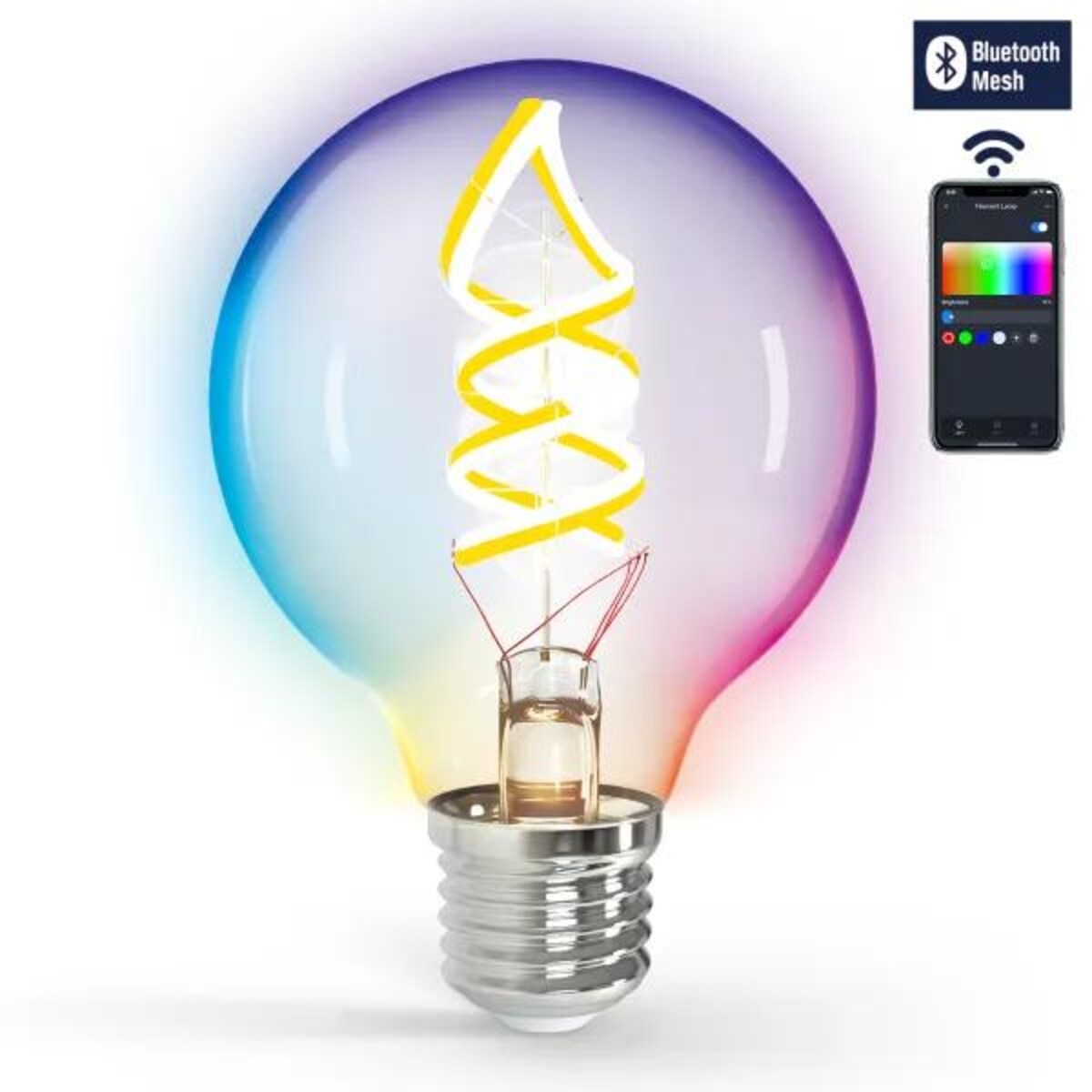 inteligentna żarówka bluetooth mesh g95 4.9w rgbw