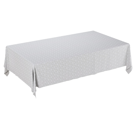 Obrus prostokątny 130 x 160 cm wzór sześcianów na szarym tle