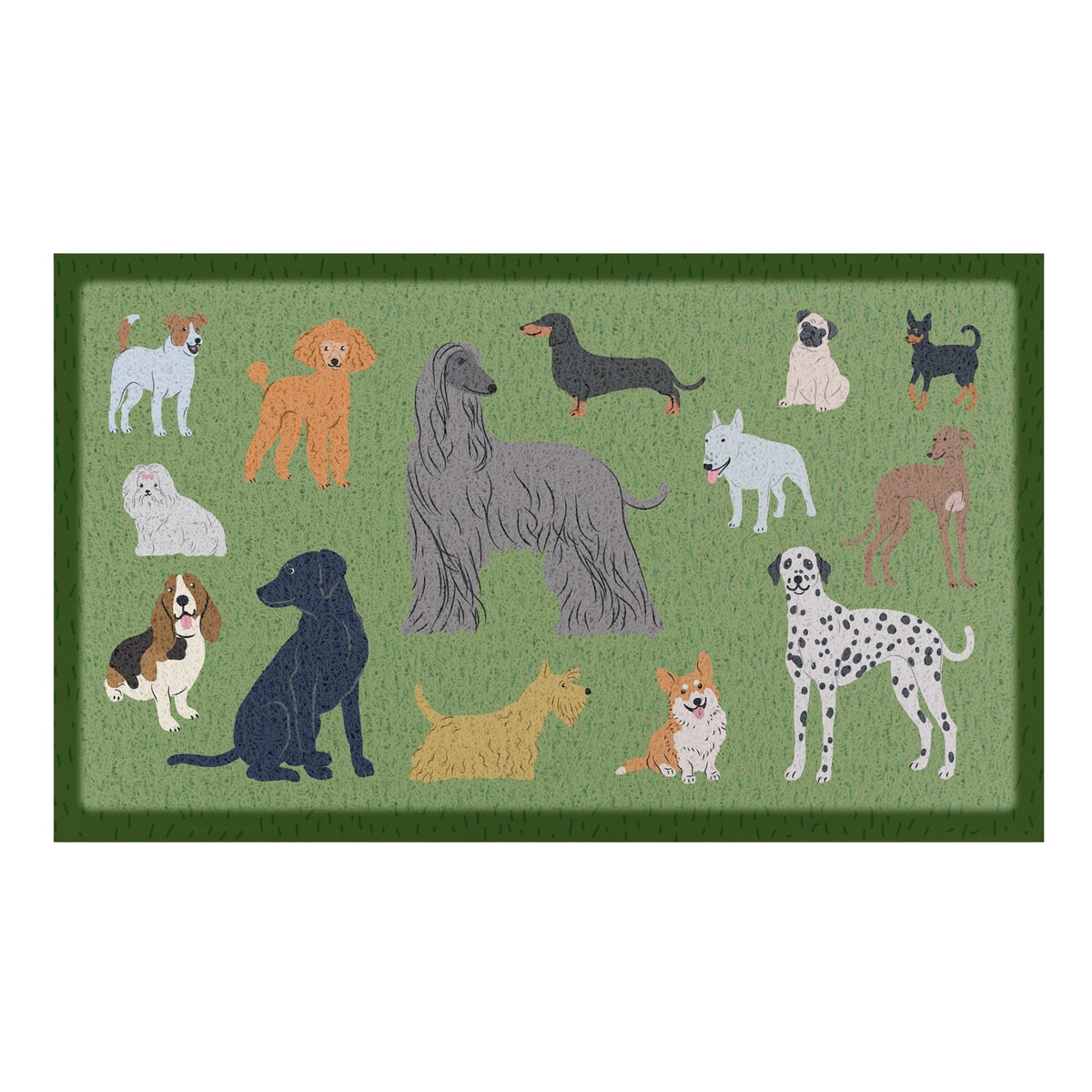 Wycieraczka Psy na Zielonej Wycieraczce – (70 x 40 cm)