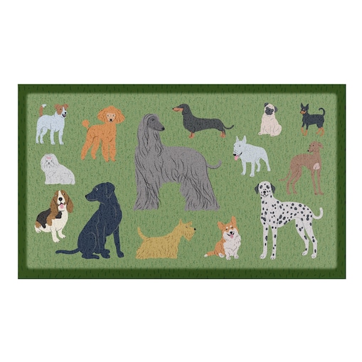 Wycieraczka Psy na Zielonej Wycieraczce – (70 x 40 cm)