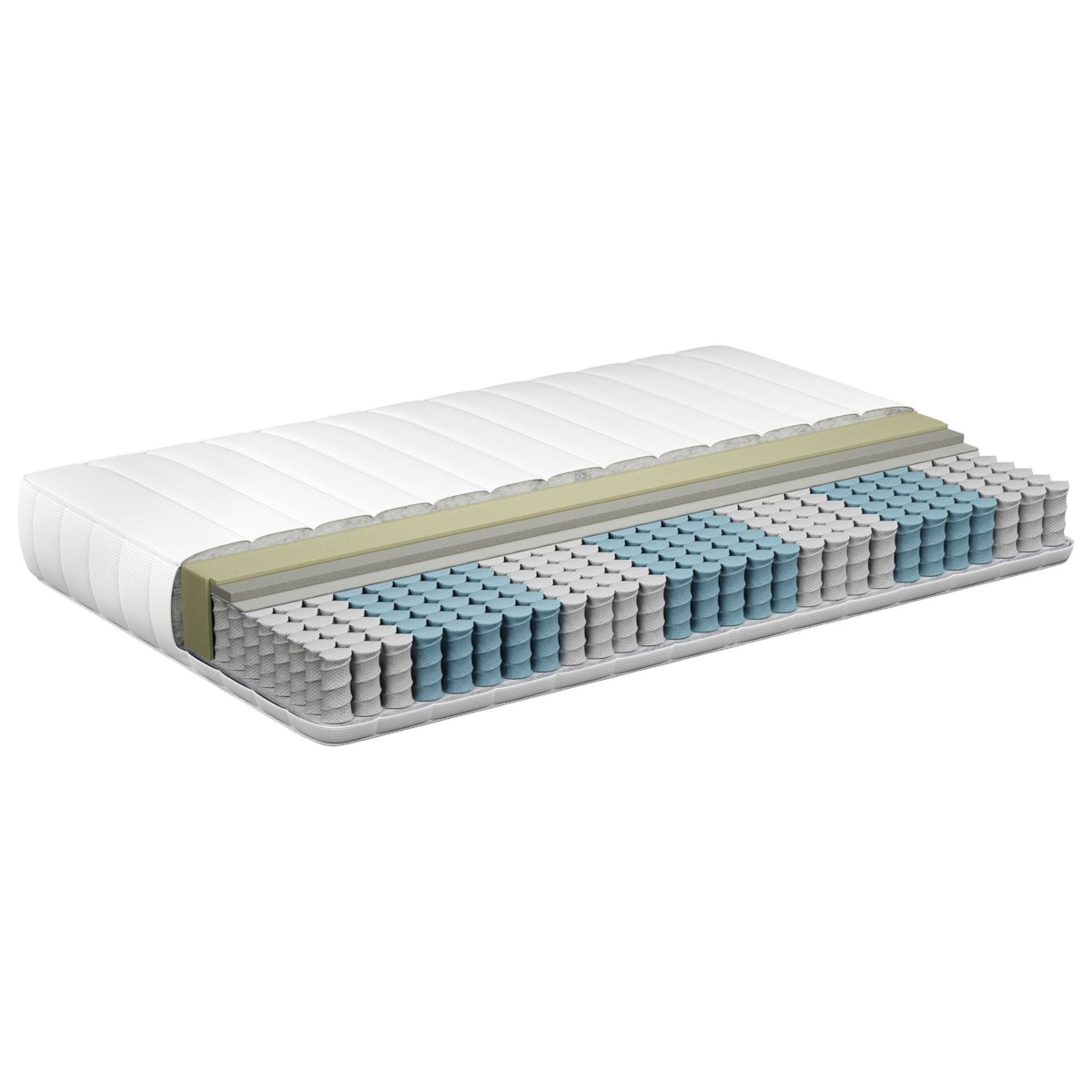 Materac kieszeniowy z pianką termoelastyczną SILENT HYBRID 7 PLUS H2/3 średnio twardy 180 x 200 cm