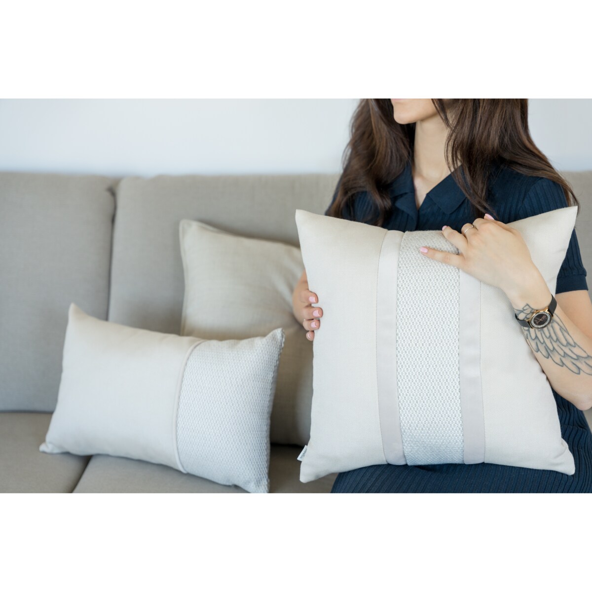 Poduszka dekoracyjna Porcelanowy Beż