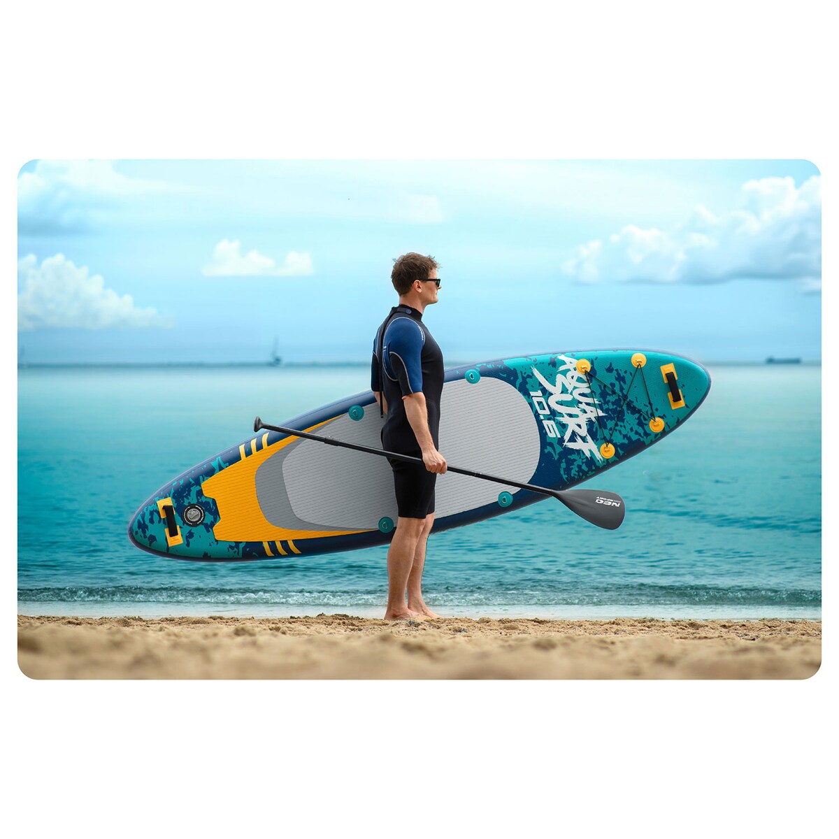 Deska SUP do pływania Neo-Sport pompowana STAND UP PADDLE Aquasurf 320cm ZESTAW