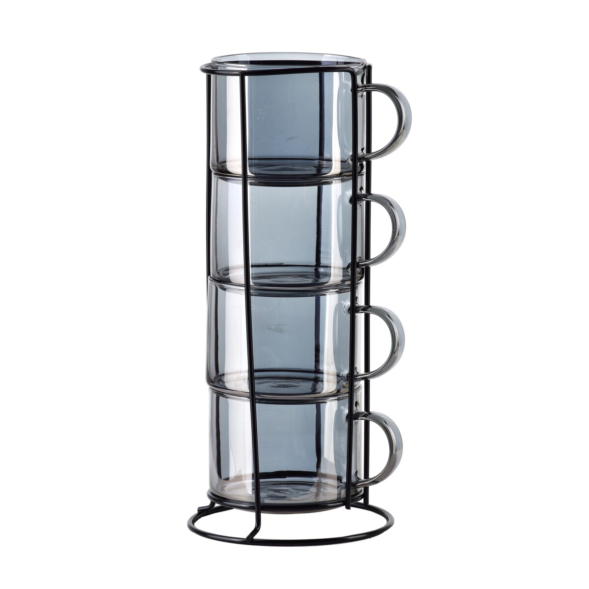 PETER GREY Komplet 4 filiżanek na stojaku 350ml 12.5x12.5xh27cm