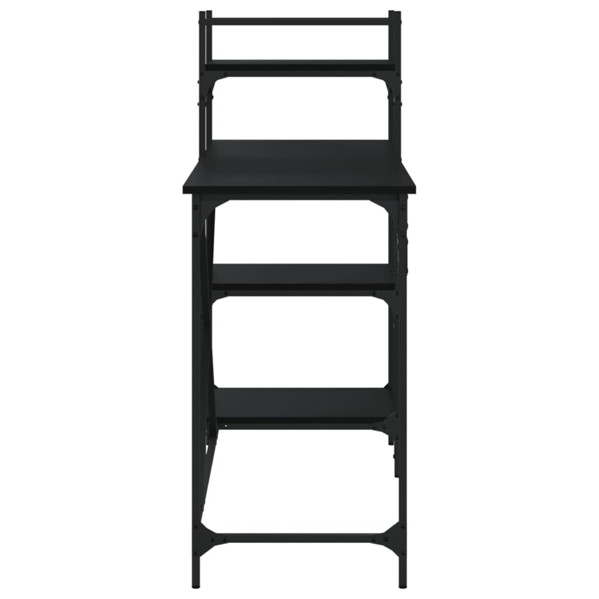 vidaXL Biurko komputerowe z półkami, czarne, 120x47x109 cm