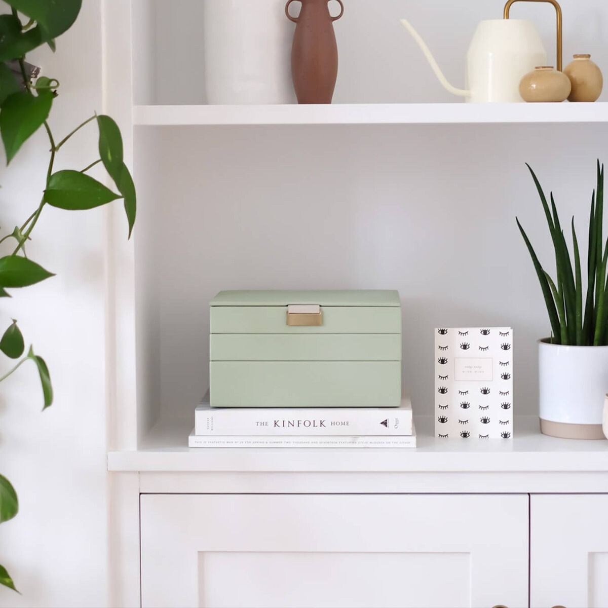 Szkatułka na biżuterię Stackers potrójna classic szałwiowa zieleń