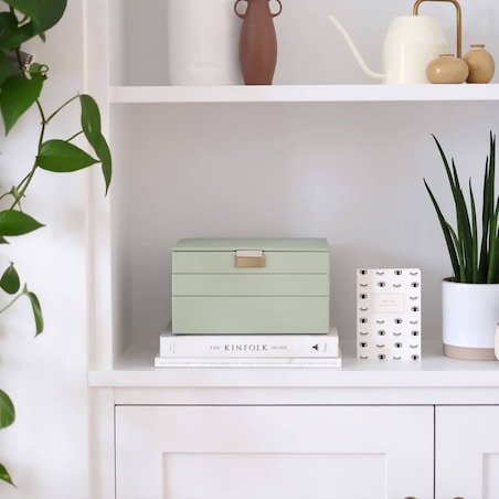 Szkatułka na biżuterię Stackers potrójna classic szałwiowa zieleń