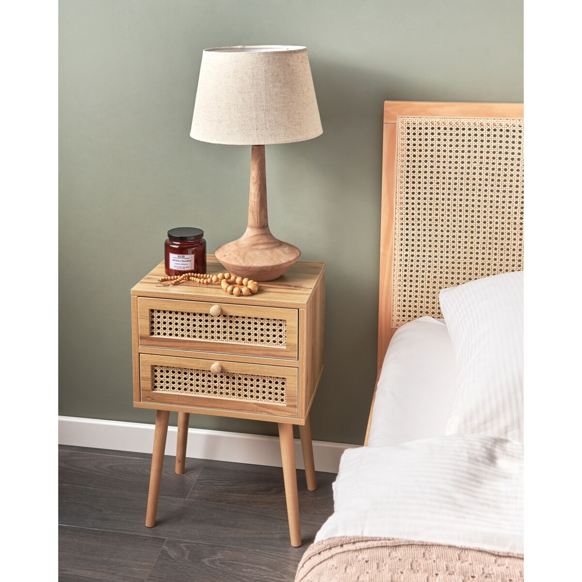 Szafka nocna BUTTE Drewno Jasnobrązowy