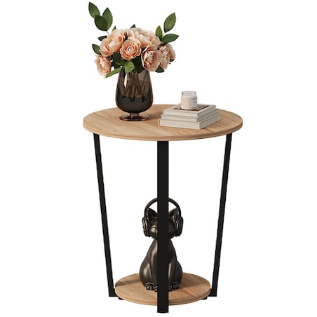 Stolik kawowy ława jasny brąz nowoczesny loft industrialny do salonu 50 cm