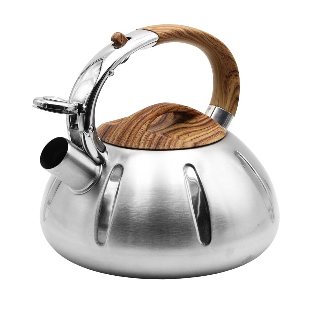 Czajnik stalowy z gwizdkiem duży 3L na indukcję ze żłobieniami BRUNBESTE BB-2433