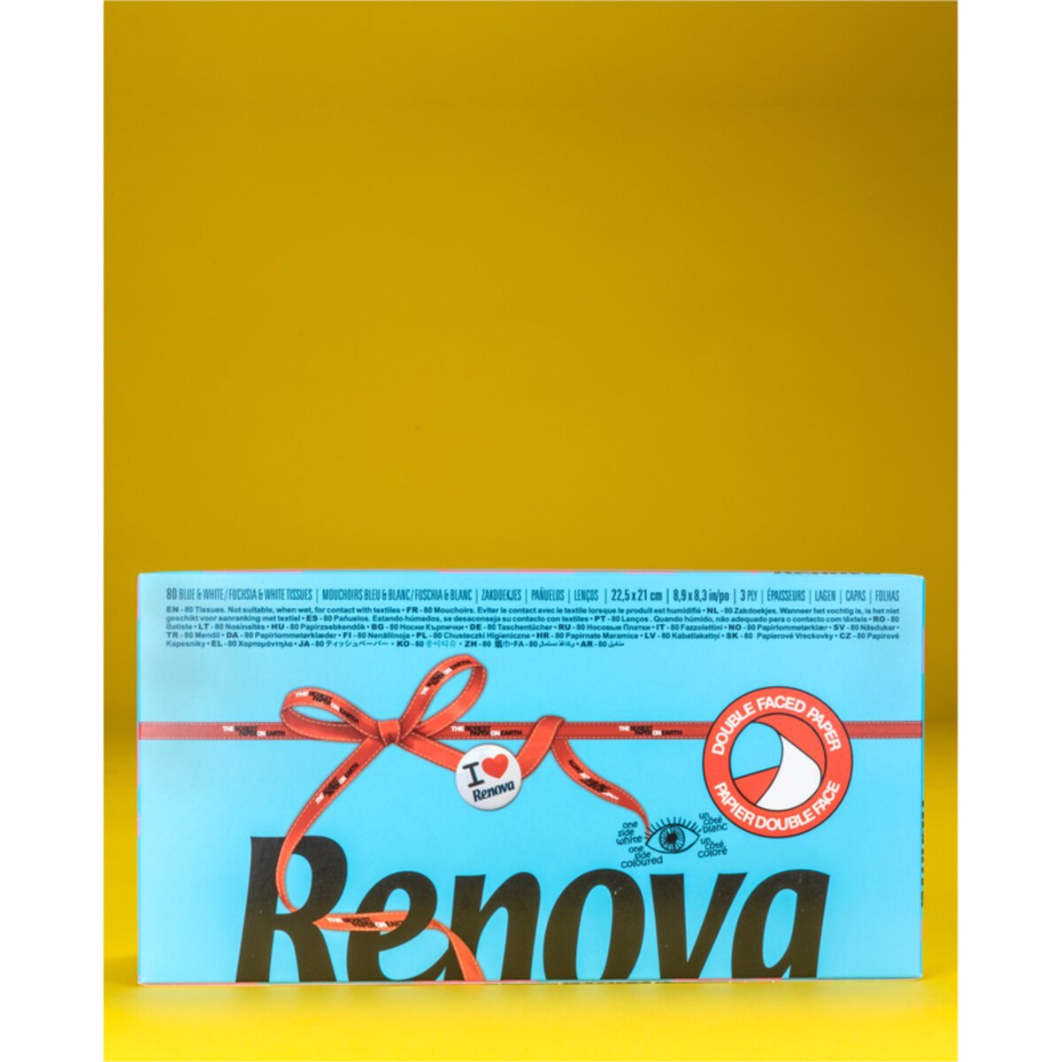 Wyciągane chusteczki higieniczne Renova niebiesko-różowe 80szt