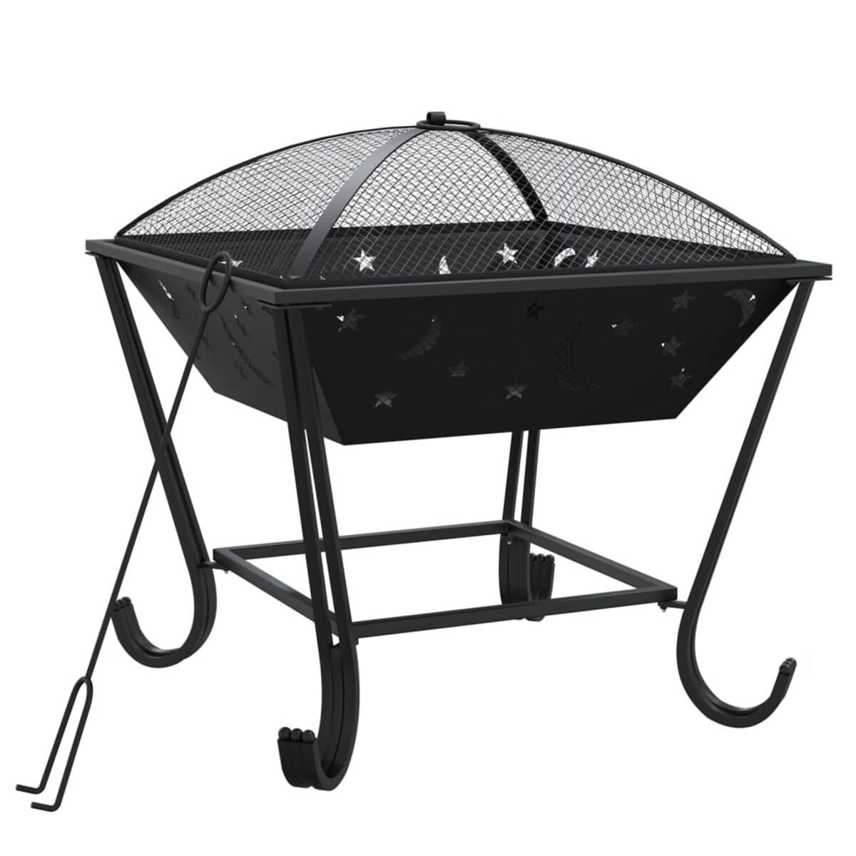 vidaXL Palenisko z pogrzebaczem, 50 cm, XXL, stal