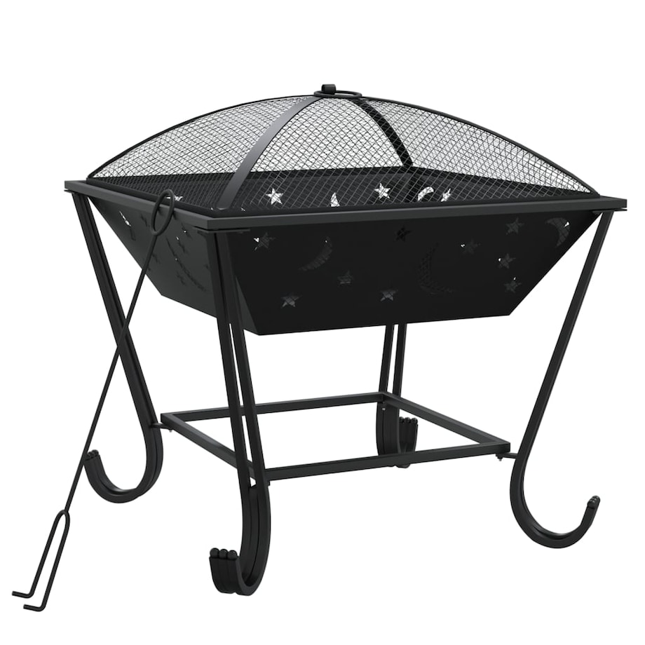 vidaXL Palenisko z pogrzebaczem, 50 cm, XXL, stal