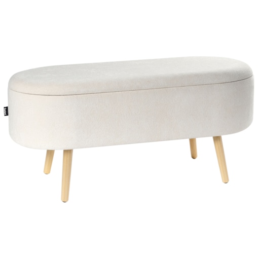 Ława OKLAHOMA Tkanina szenilowa Złamana biel