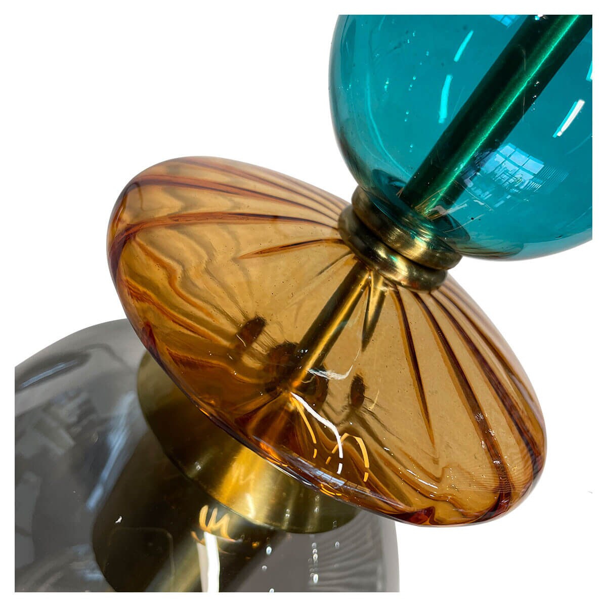 Lampa wisząca do salonuTropea LP-2004/1P M SM Light Prestige szklana niebieska