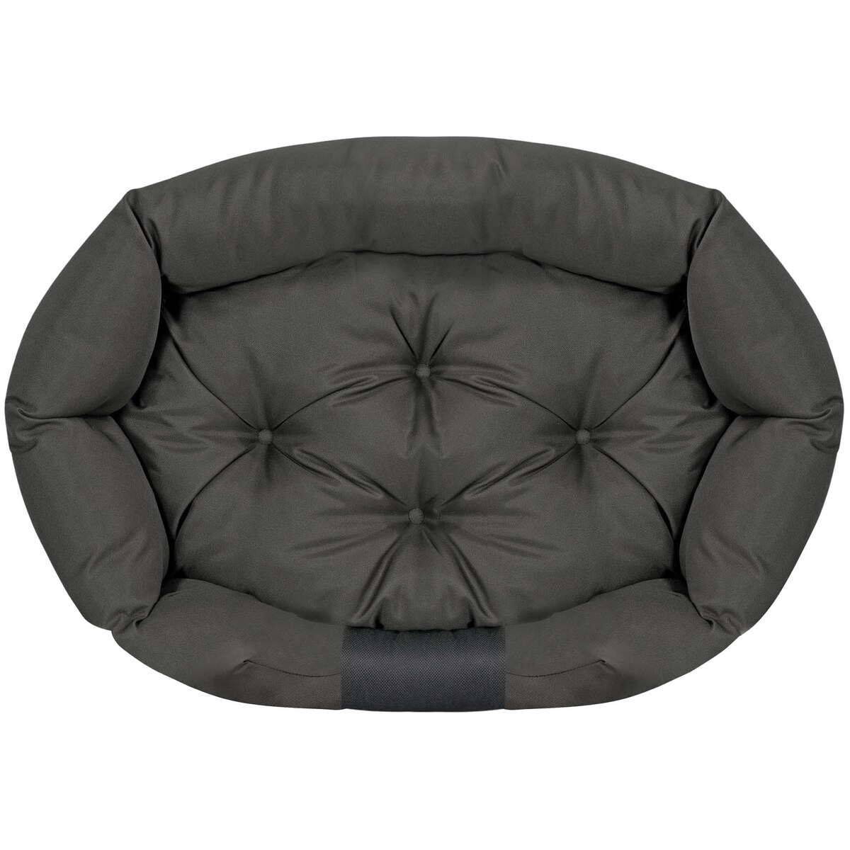 Legowisko Dla Psa 75X50 Cm Z Miejscem Na Imię Wodoodporne Owalne Wygodne Czarne