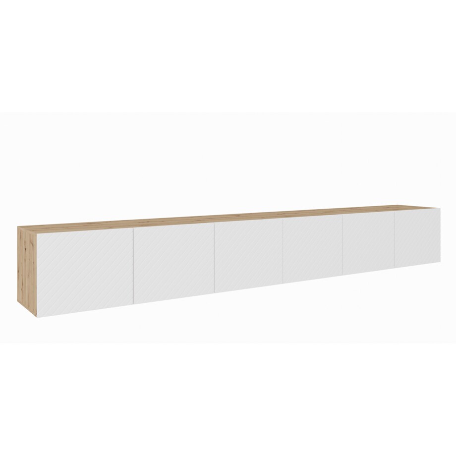 Szafka RTV NIKOL 300 pod telewizor,frezowane fronty,zamknięta-biała+artisan