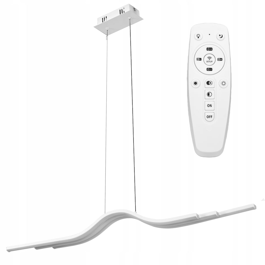 Lampa Sutitowa Wisząca Led Biała Nowoczesna +Pilot
