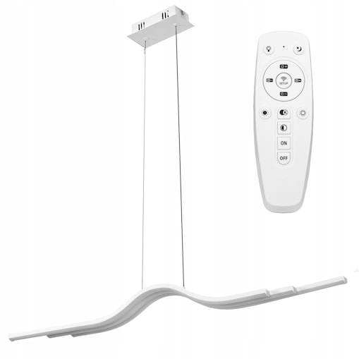 Lampa Sutitowa Wisząca Led Biała Nowoczesna +Pilot