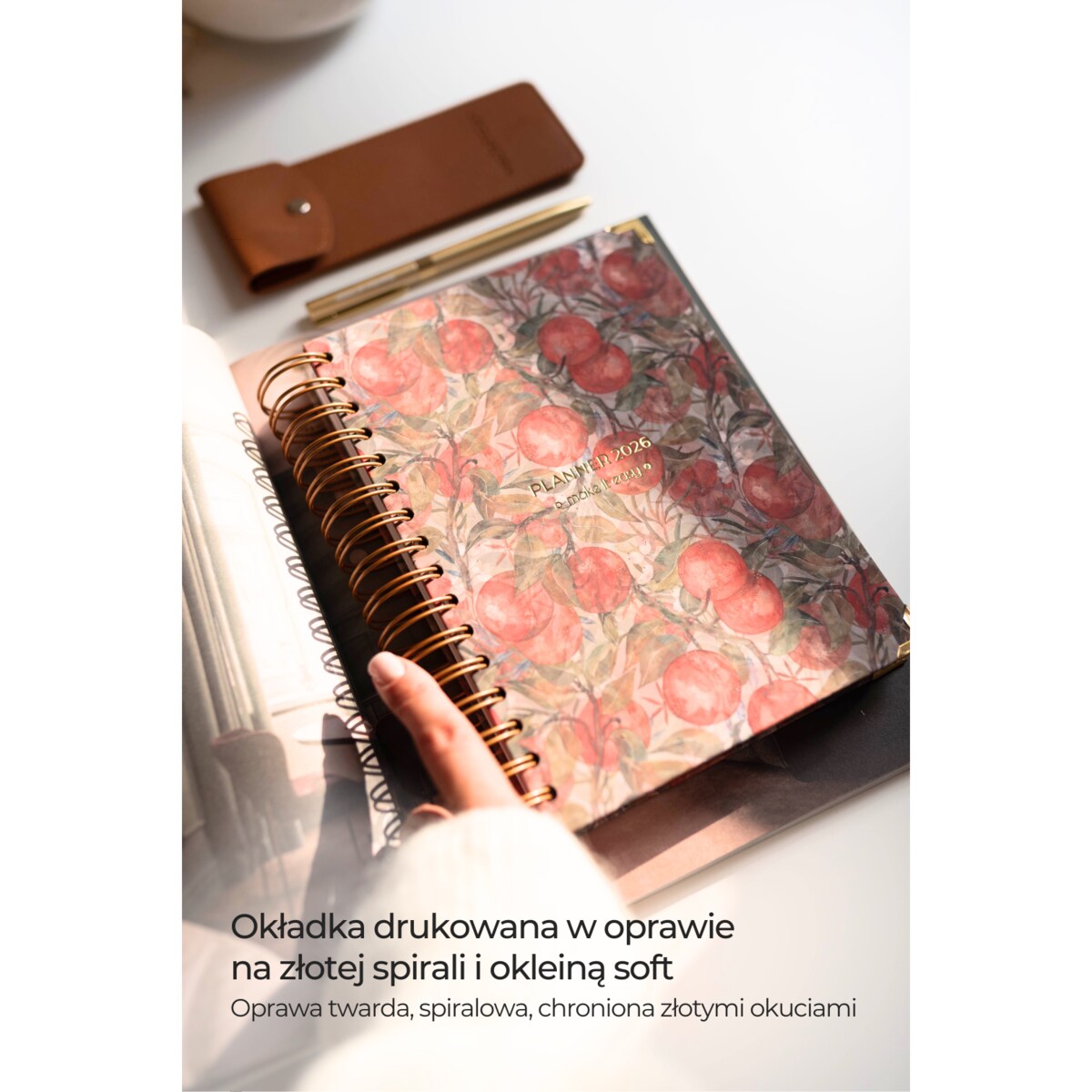 Planner dzienny 2026 na spirali – Tangerine