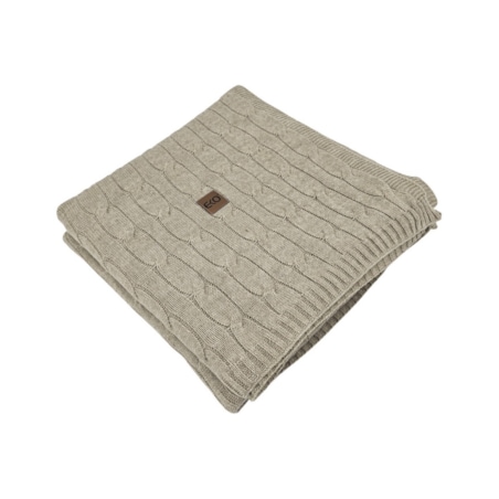 Koc dzianinowy kaszmir 150x200 cm – VERONA LATTE