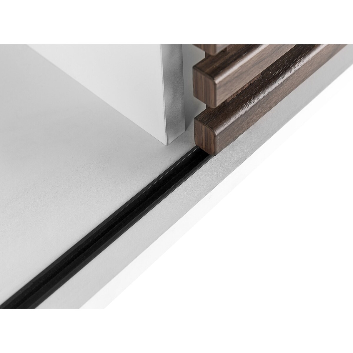 Konsola biała z ciemnym drewnem RIFLE