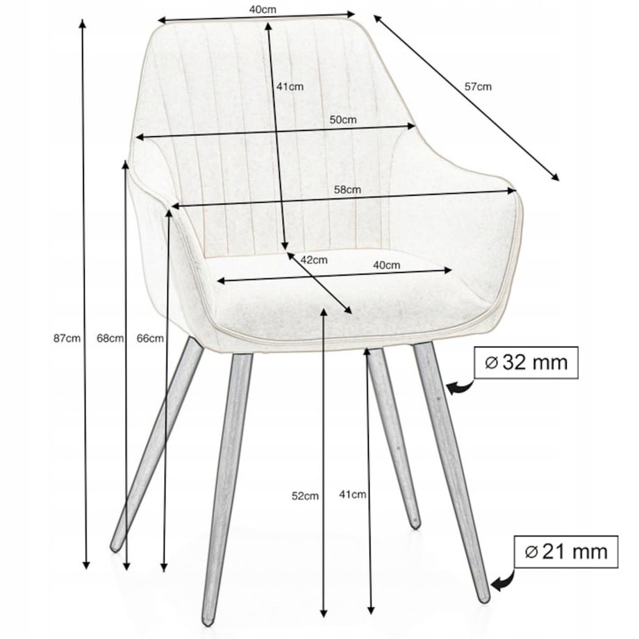 Krzesło tapicerowane pikowane welurowe do salonu jadalni nowoczesne PASSO szare