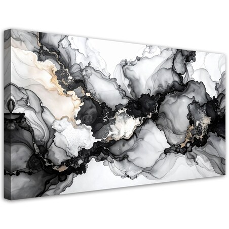 Obraz do sypialni salonu biura, Czarno Biała Abstrakcja Glamour 100x50
