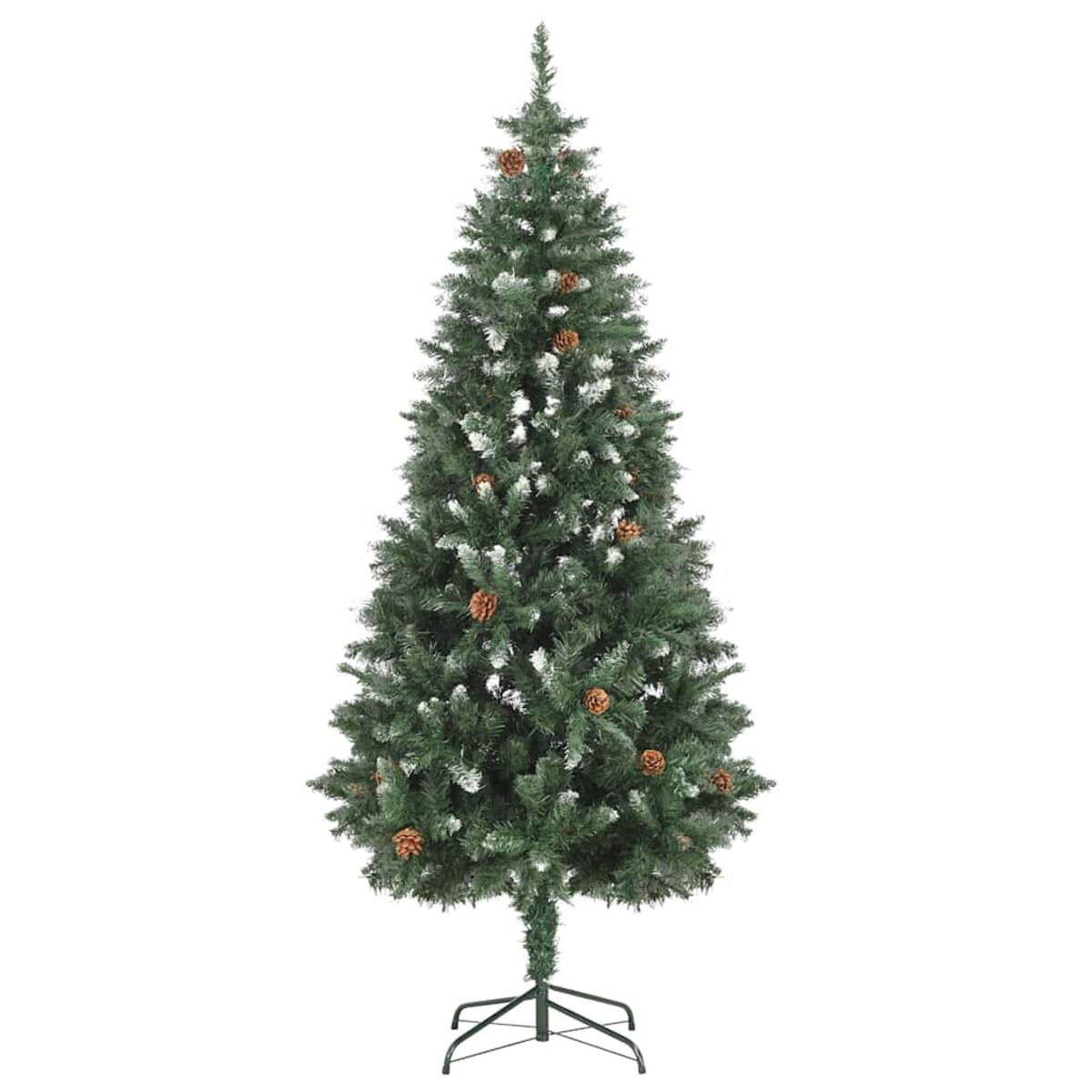 vidaXL Sztuczna choinka z lampkami, bombkami i szyszkami, 180 cm
