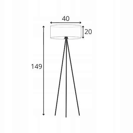 Lampa stojąca podłogowa trójnóg z abażurem walec 40cm JOLLY