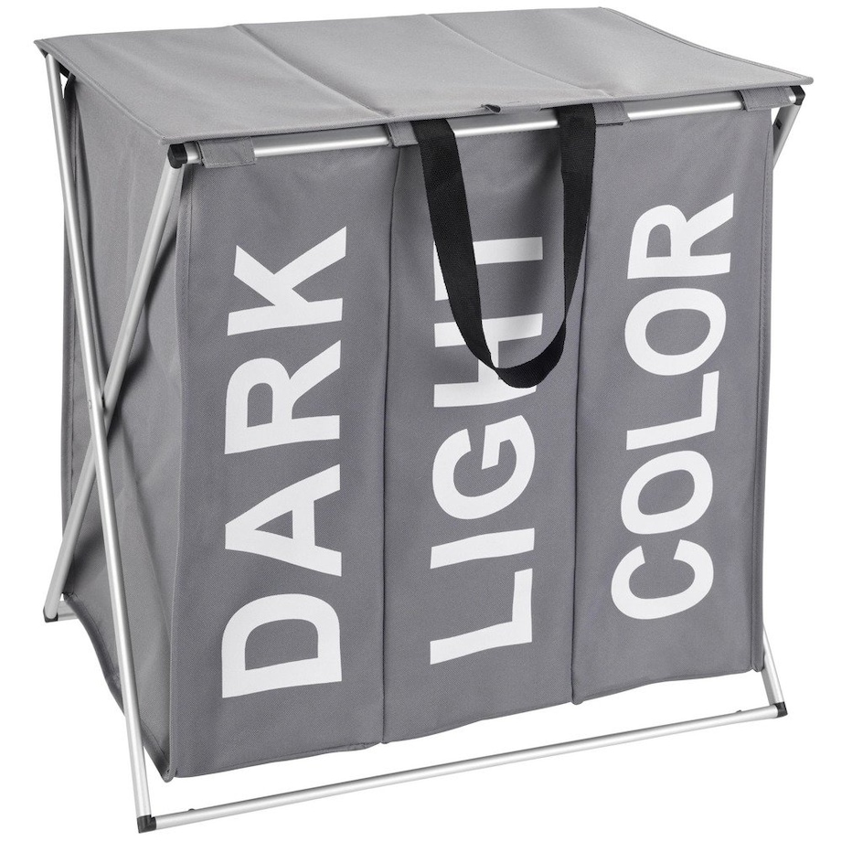 Kosz trójkomorowy, składany pojemnik na pranie TRIO TOP - 57 x 57 x 38, WENKO