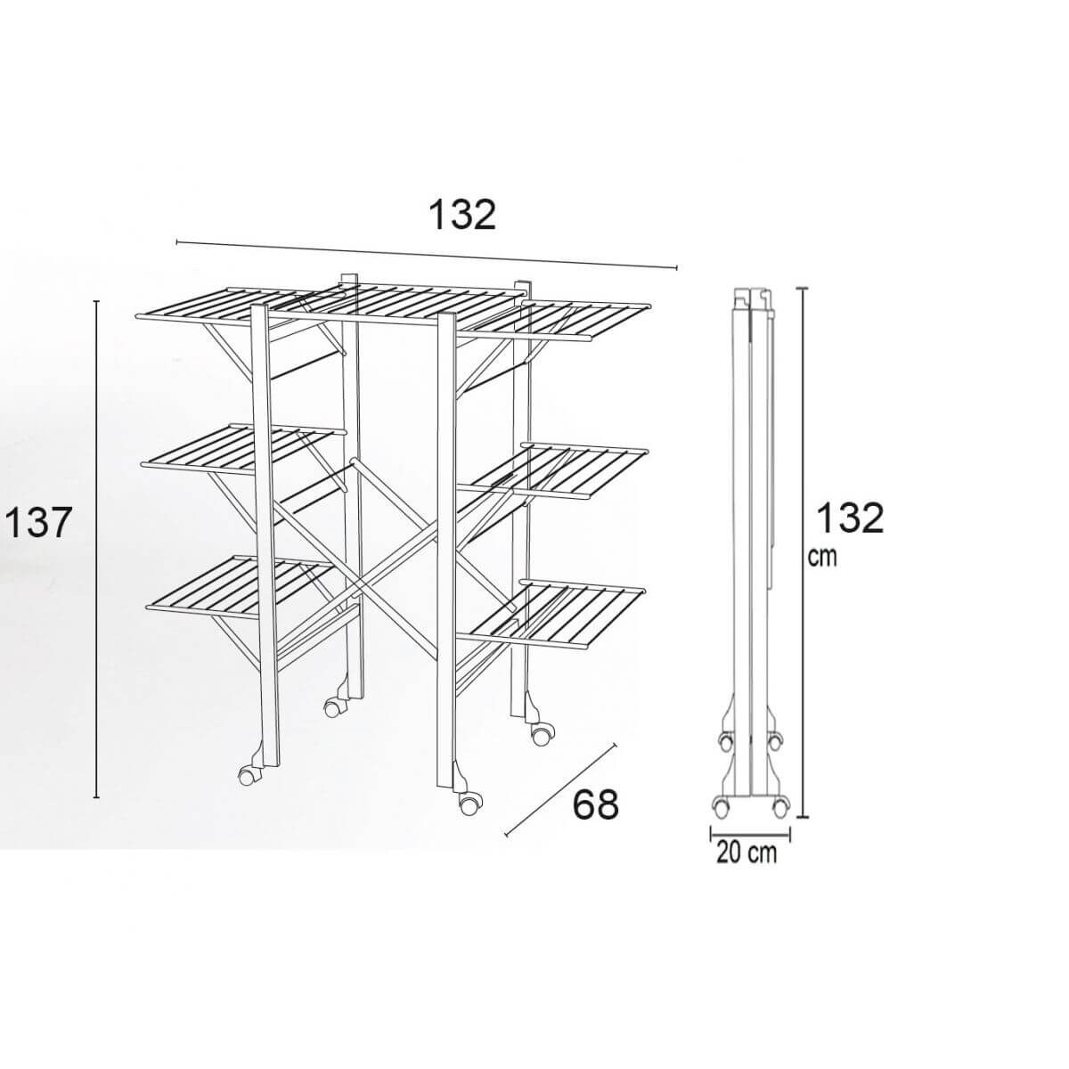 ARREDAMENTI AQUILONE Suszarka na pranie - 132 x 67 cm, Brązowy