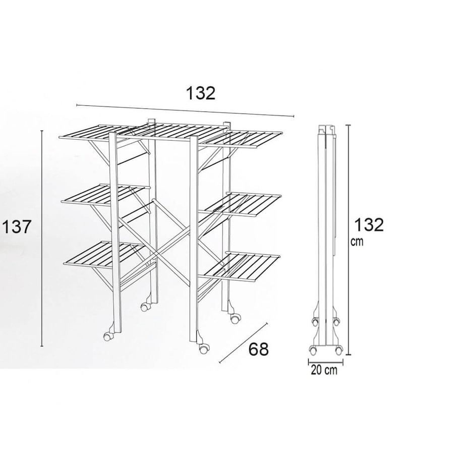 ARREDAMENTI AQUILONE Suszarka na pranie - 132 x 67 cm, Brązowy